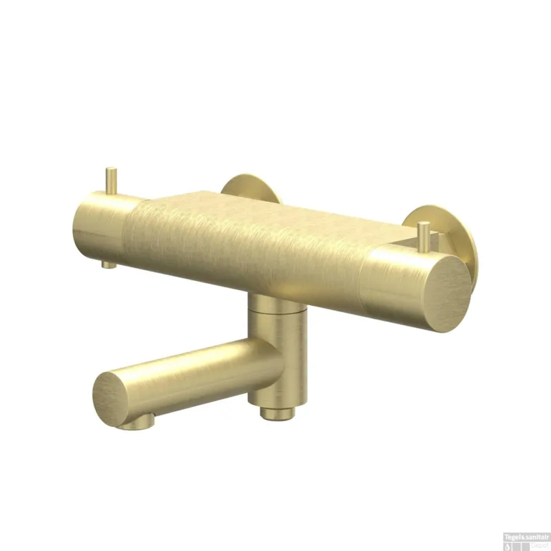 Badthermostaatkraan IVY Bond Opbouw Omstel Met Draaibare Baduitloop Met Omstel Cooltouch Geborsteld Mat Goud PVD Superprijs