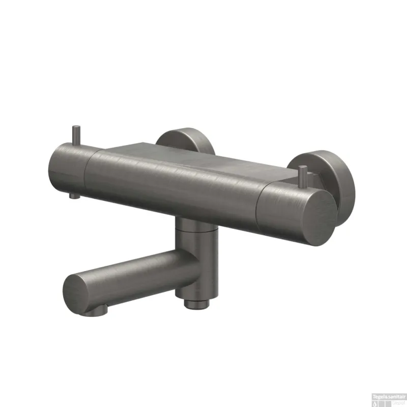 Uitverkoop Badthermostaatkraan IVY Bond Opbouw Omstel Met Draaibare Baduitloop Met Omstel Cooltouch Geborsteld Metal Black PVD