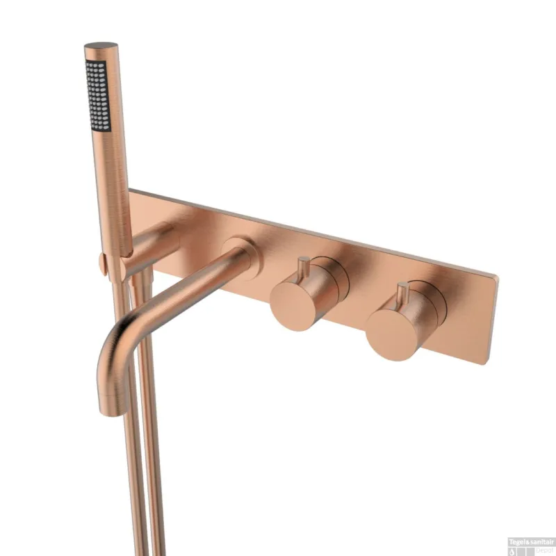 Badkraan BWS Exclusive Thermostaat Inbouw 2-knops Geborsteld Koper Beperkte Voorraad