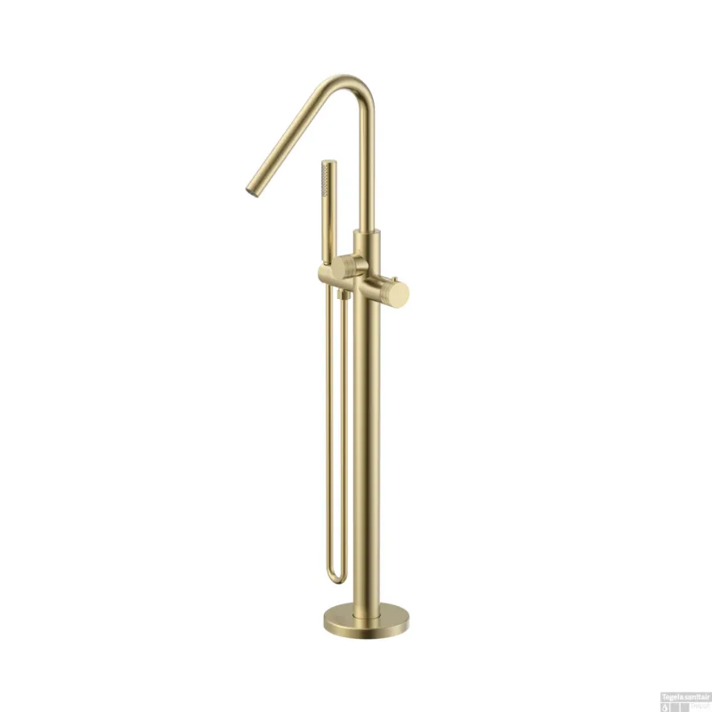 Badmengkraan BWS Sensa met Wateraansluiting Thermostatisch Opbouw Geborsteld Goud PVD Gecertificeerd