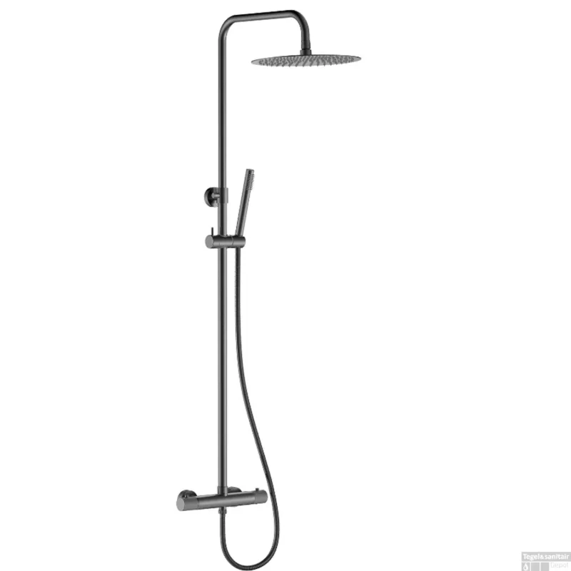 Regendoucheset Opbouw BWS Ridged Opbouw Gunmetal Premium