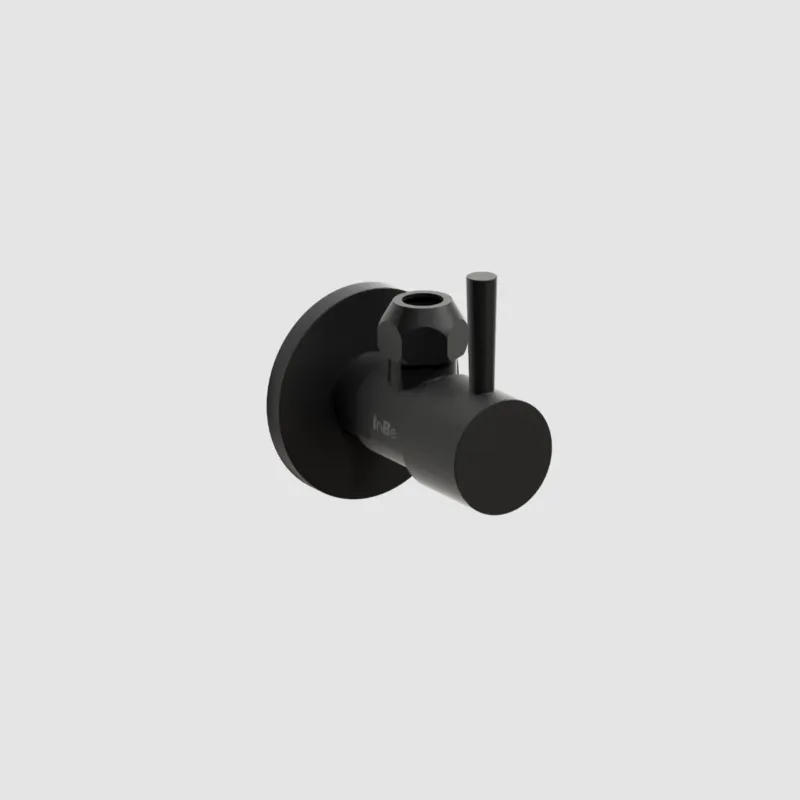Dagaanbieding Clou - Inbe Design Hoekstopkraan Type 1, Rond, Met Knelmoer En Krimpkous, Mat Zwart