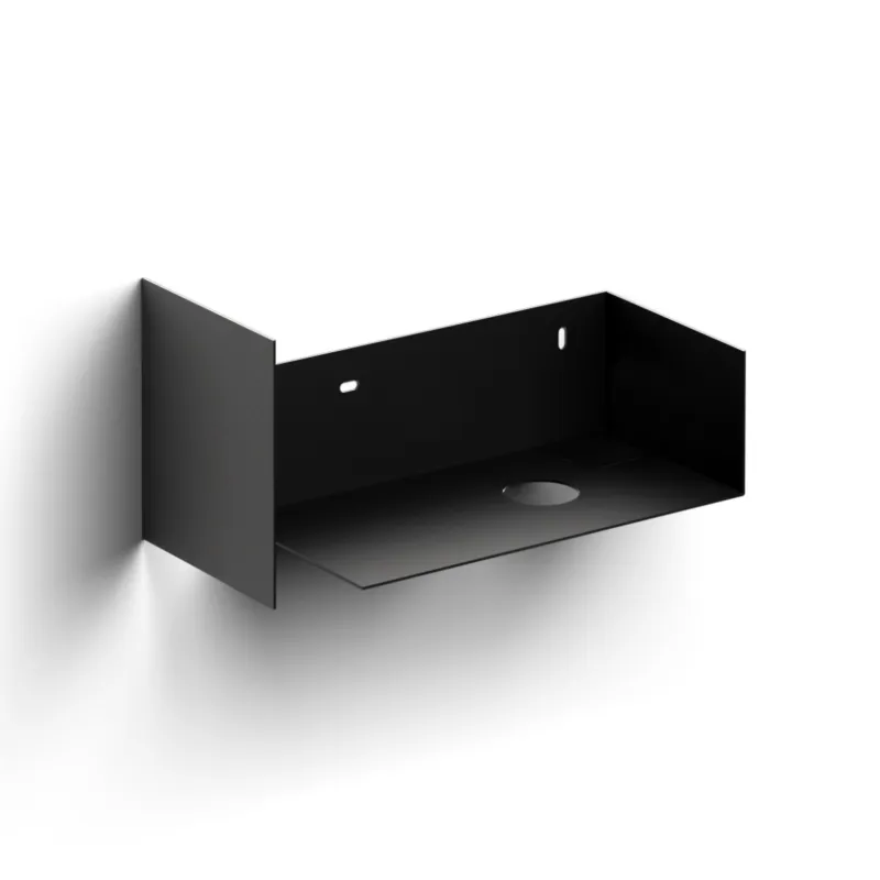 Nu Kopen Clou - Flush Open Kast Met Handdoekhouder T.b.v. 3 Rechts, Zwart Gepoedercoat Rvs
