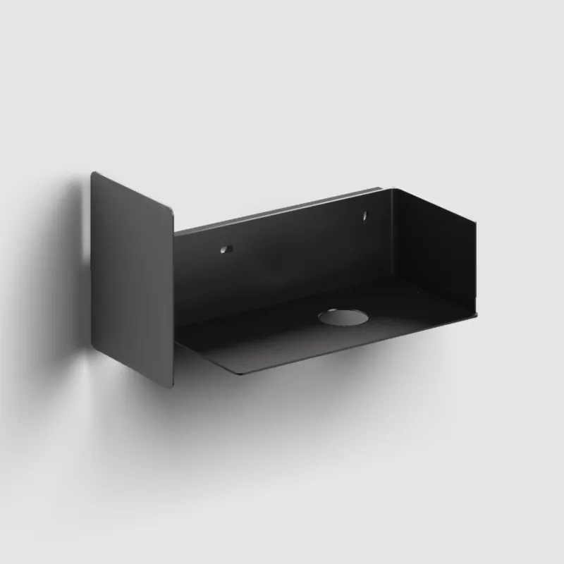 Koop Online Clou - New Flush Open Kast Met Handdoekhouder T.b.v. 3 Rechts, Zwart Gepoedercoat Rvs