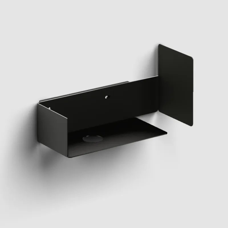 Bestel Nu Clou - New Flush Open Kast Met Handdoekhouder T.b.v. 3 Links, Zwart Gepoedercoat Rvs