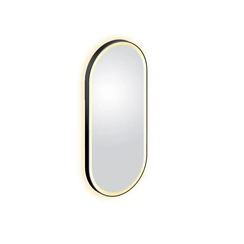Clou - Look At Me Ovale Spiegel, Met 2700k Led-verlichting, Ip44, Met Een Omlijsting In Mat Zwart Gratis Retour