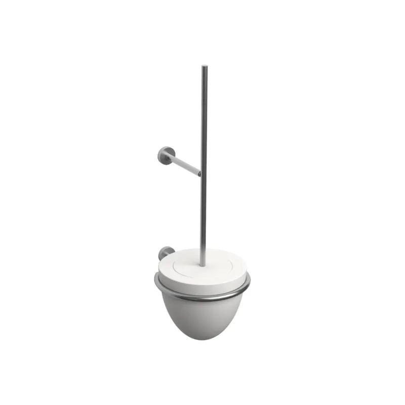 Clou - Slim Toiletborstelgarnituur Met Separaat Silicone Kapje, Wandmodel, Rvs Geborsteld En Aluite Actieprijs
