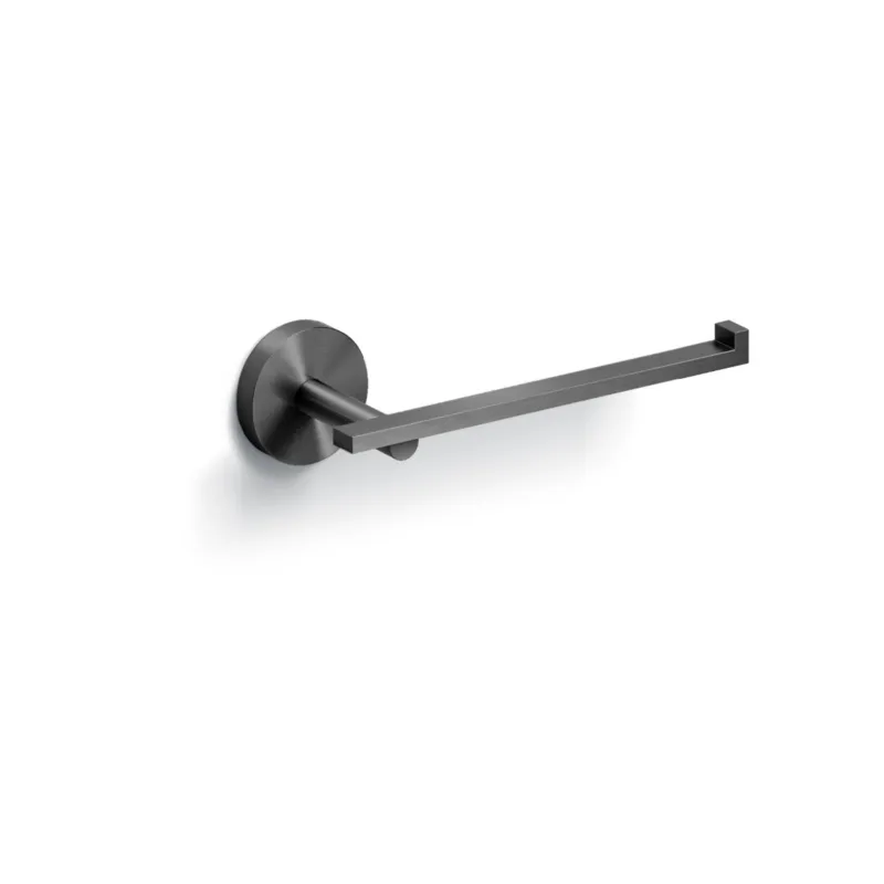 Superprijs Clou - Flat Toiletrolhouder, L-vorm, Zonder Klep, Gunmetal Geborsteld Pvd