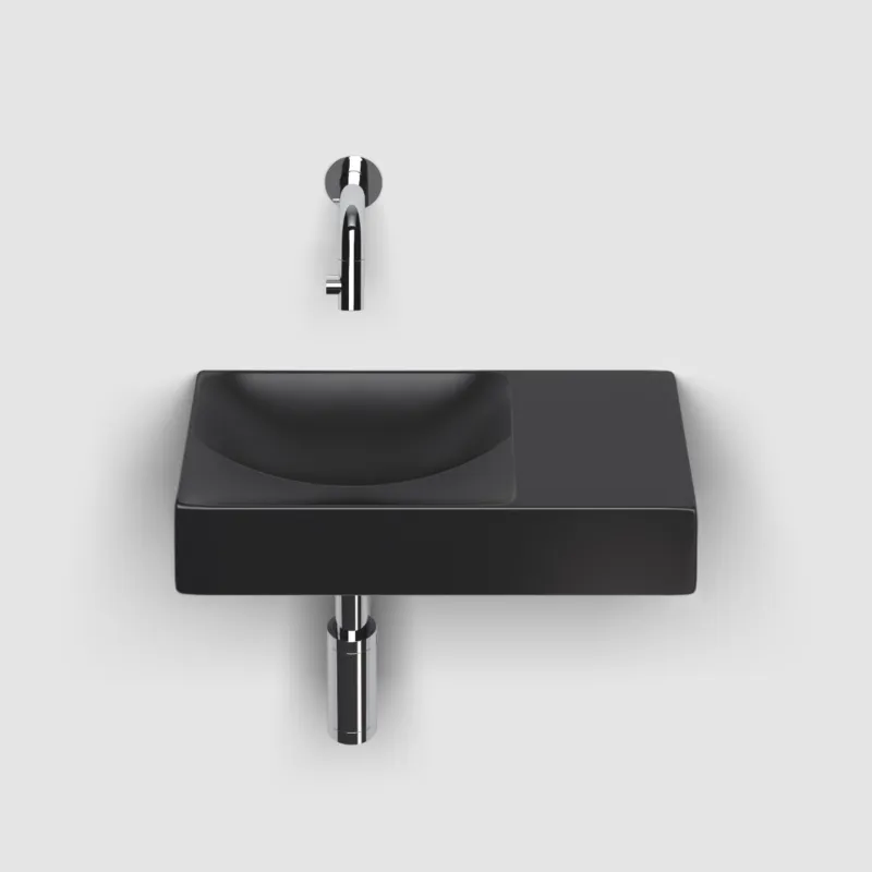 Bestseller Clou - Vale Fontein Rechts 38cm, Zonder Kraangat, Mat Zwart Keramiek