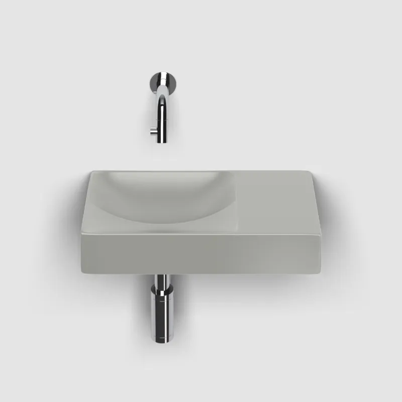 Gereduceerde Prijs Clou - Vale Fontein Rechts 38cm, Zonder Kraangat, Mat Grijs Keramiek