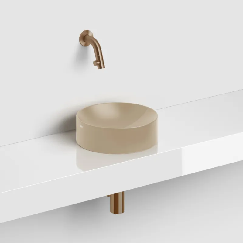 Alleen Vandaag Clou - Vale Fontein Rond Ø22cm, Mat Mosterd Keramiek