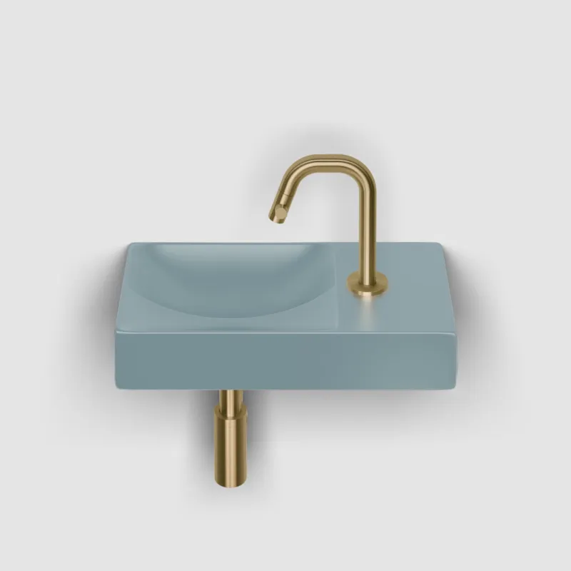 Veilige Betaling Clou - Vale Fontein Rechts 38cm, Met Kraangat, Mat Blauw Keramiek