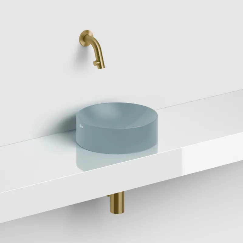 Clou - Vale Fontein Rond Ø22cm, Mat Blauw Keramiek Nu Kopen