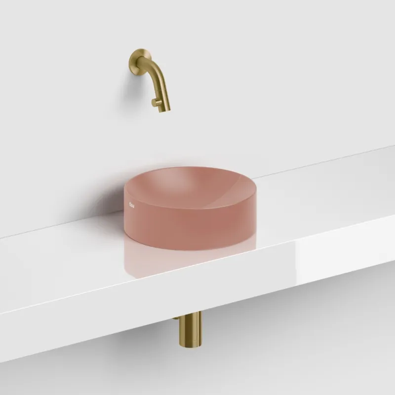 Korting Clou - Vale Fontein Rond Ø22cm, Mat Roze Keramiek