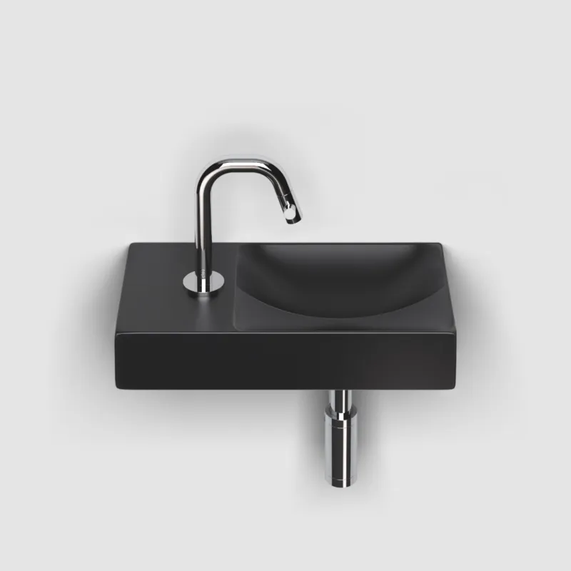 Clou - Vale Fontein Links 38cm, Met Kraangat, Mat Zwart Keramiek Favoriet