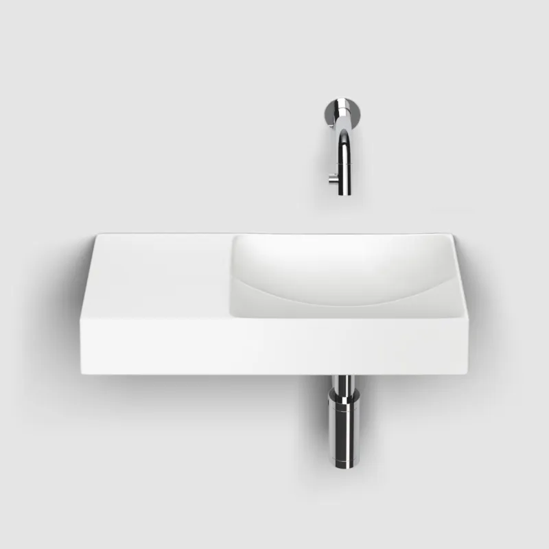 Snelle Levering Clou - Vale Fontein Links 45cm, Zonder Kraangat, Mat Wit Keramiek