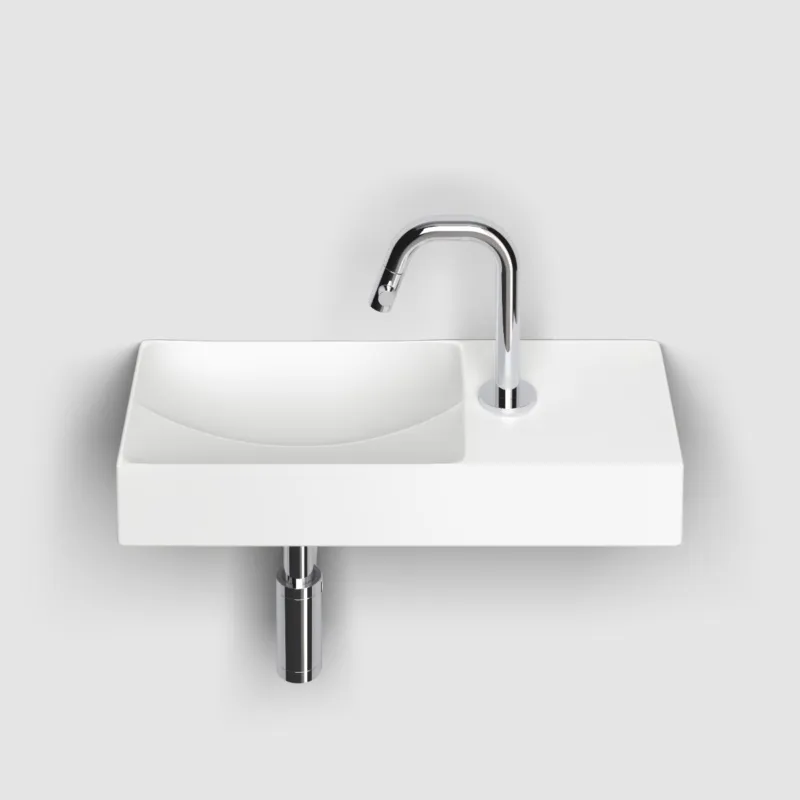Clou - Vale Fontein Rechts 45cm, Met Kraangat, Mat Wit Keramiek Exclusieve Aanbieding