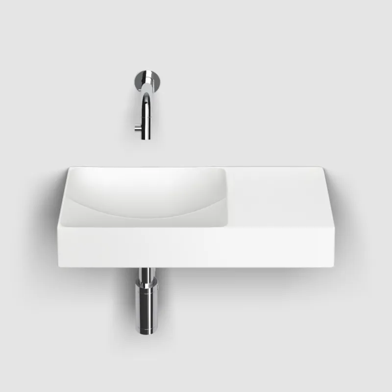Clou - Vale Fontein Rechts 45cm, Zonder Kraangat, Mat Wit Keramiek Veilige Betaling