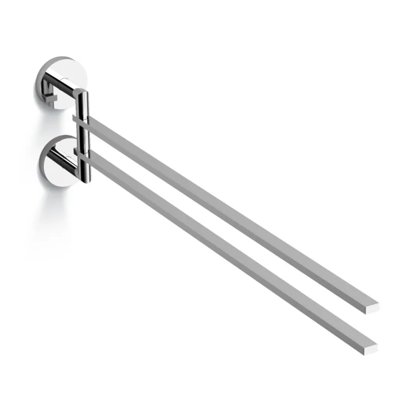 Clou - Flat Zwenkbaar Handdoekrek, Dubbel, Chroom Hete Deal