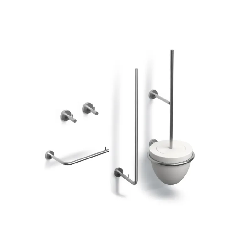 Superprijs Clou - Slim Toilet Accessoireset, Rvs Geborsteld