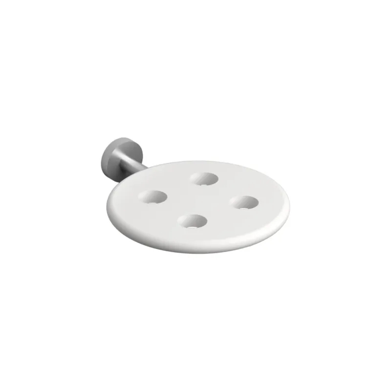 Clou - Slim Tandenborstelhouder T.b.v. 4 Stuks, Rvs Geborsteld En Wit Siliconen Voordeelprijs