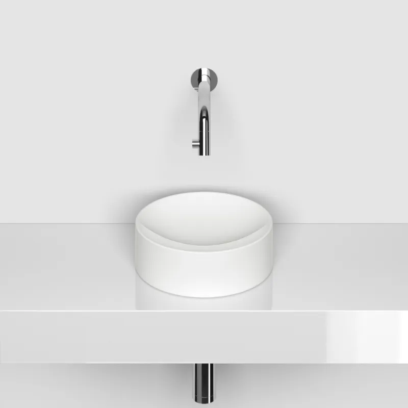 Koop Online Clou - Vale Fontein, Ø22cm, Zonder kraanbank, Mat Wit Keramiek