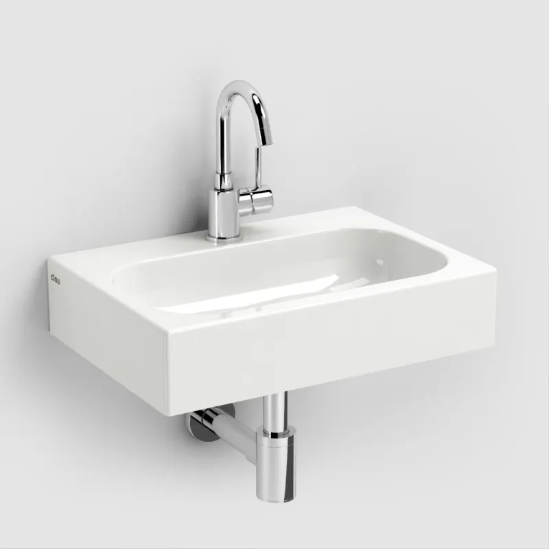 Direct Verzonden Clou - Mini Match Me Fontein, Met Voorbewerkt Kraangat, Glanzend Wit Mineral Marmer