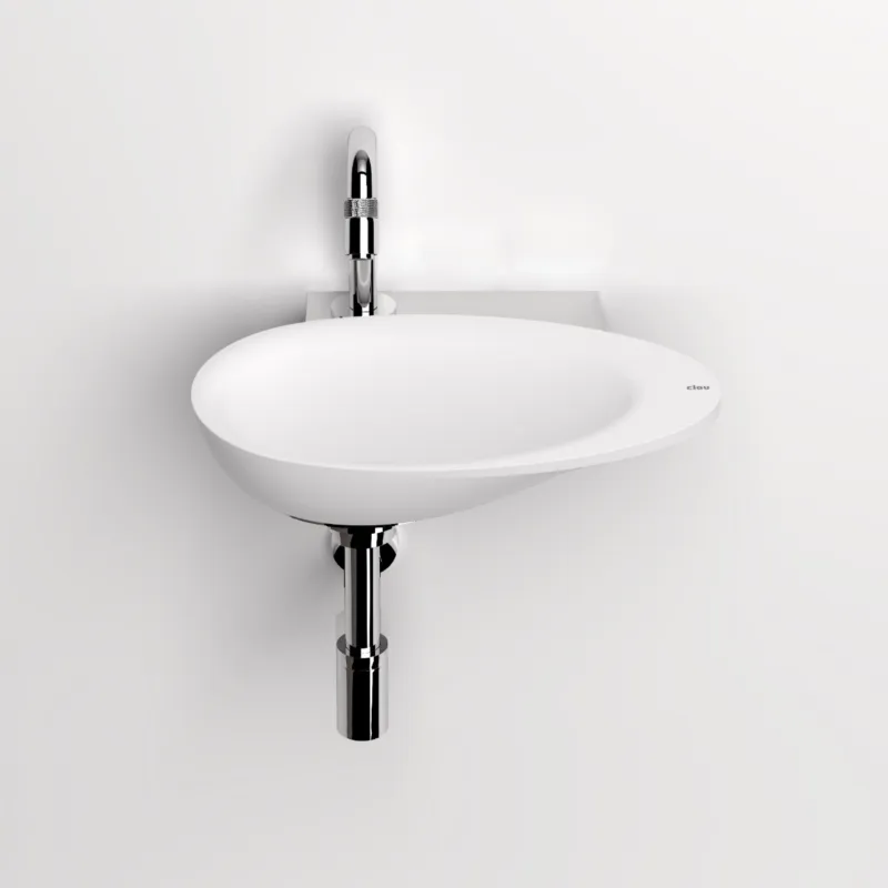 Clou - First Fonteinkom, Zonder Kranenbank, Met Afvoerplug In Chroom, Mat Wit Aluite Actieprijs
