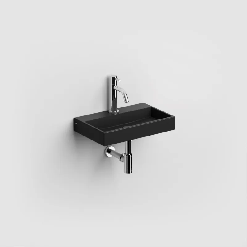 Clou - Mini Wash Me Fontein 38cm, Met Kraangat, Mat Zwart Keramiek Koopje