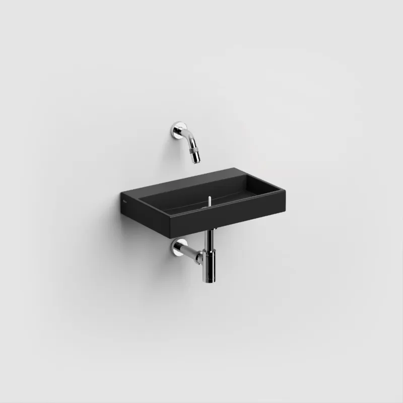 Dagaanbieding Clou - Mini Wash Me Fontein 38cm, Zonder Kraangat, Mat Zwart Keramiek