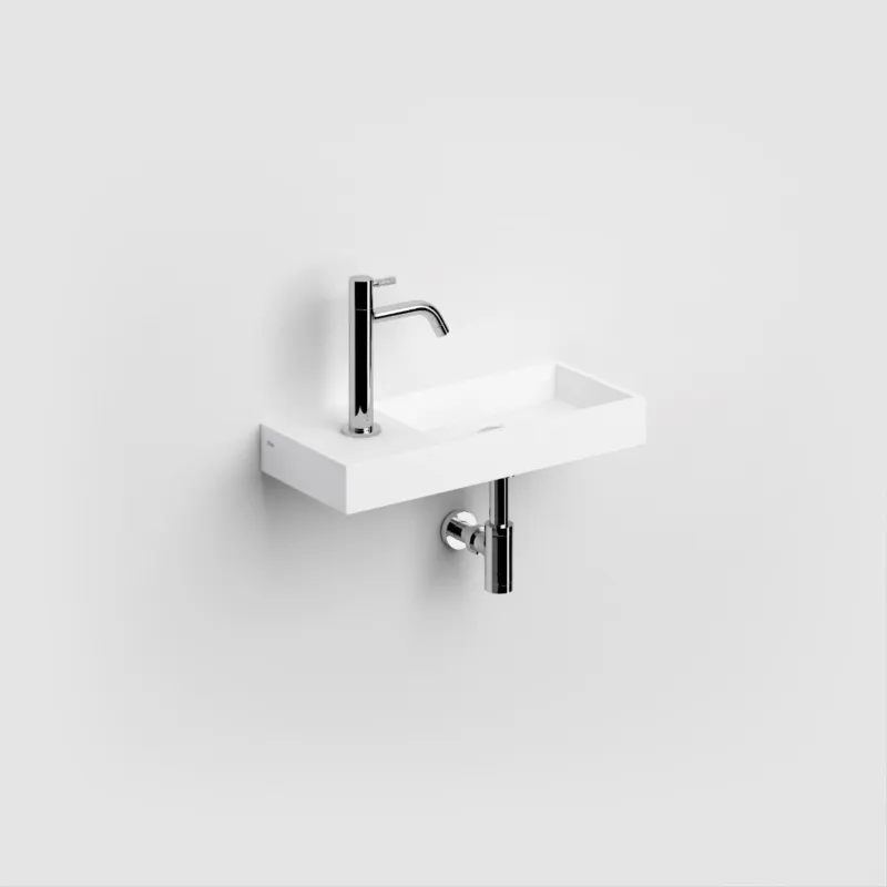 Koopje Clou - Mini Wash Me Fontein 45cm, Met Voorbewerkt Kraangat Links, Mat Wit Aluite