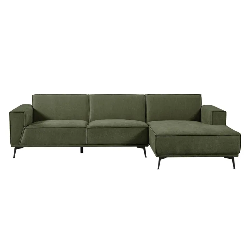 Leeds 2,5-zits + chaise lounge (280 x 156 cm) | Kleur = city 355 flessengroen Beperkte Voorraad