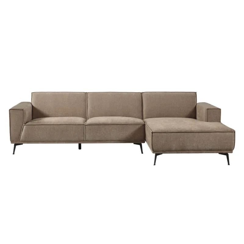 Leeds 2,5-zits + chaise longue (280 x 156 cm) | Kleur = city 453 mosgrijs Premium