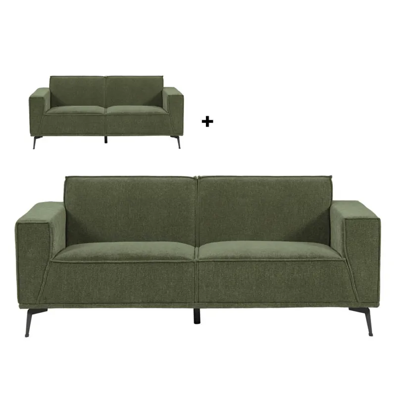 Beperkt Aanbod Leeds 3-zits + 2,5-zits (220 x 88 & 200 x 88 cm) | Kleur = stad 355 flessengroen