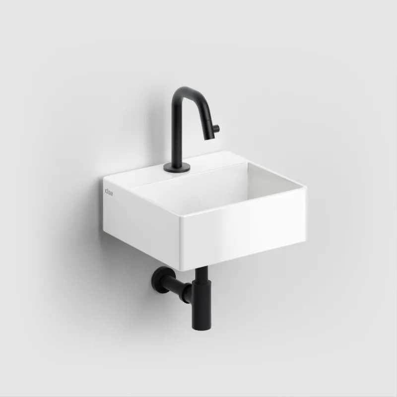 Clou - New Flush 1 Fontein, Met Kraangat En Chromen Afvoerplug, Glanzend Wit Keramiek Bestel Nu