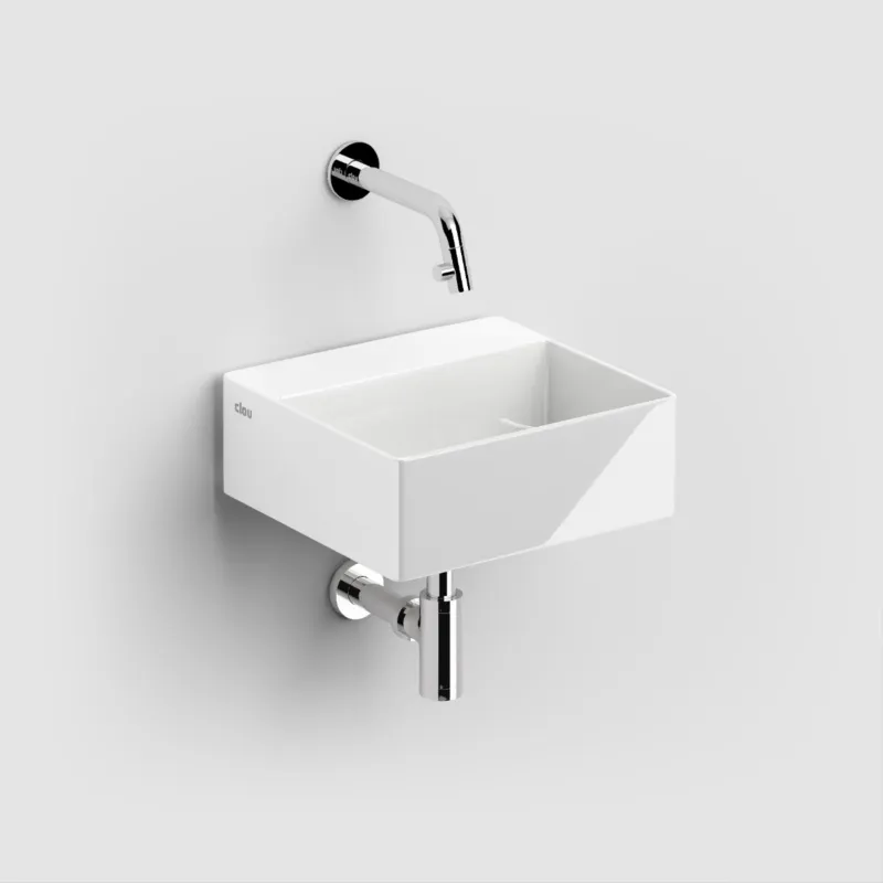 Lage Prijs Clou - New Flush 1 Fontein, Met Afvoerplug, Zonder Kraangat, Glanzend Wit Keramiek
