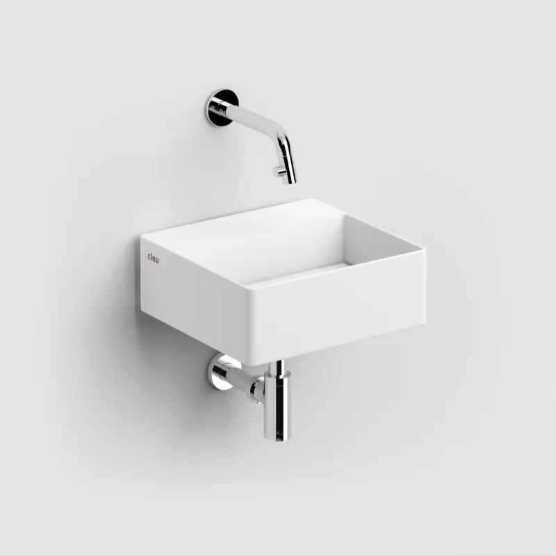 Bestseller Clou - New Flush 1 Fontein, Met Afvoerplaat En Chromen Afvoerplug, Met Voorbewerkt Kraangat, Mat Wit Aluite