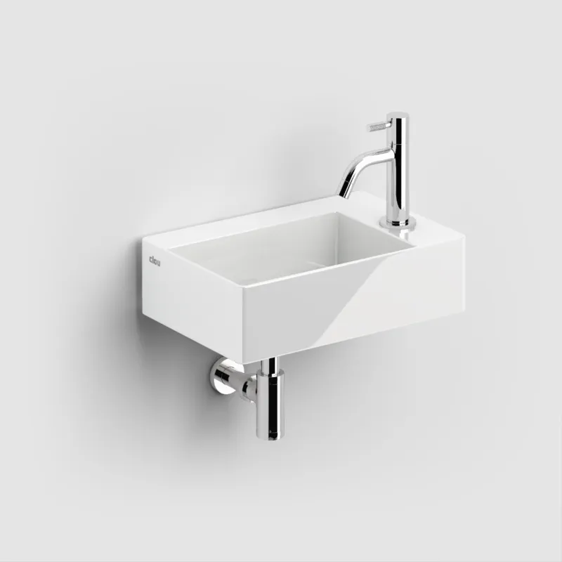 Clou - New Flush 2 Fontein, Met Afvoerplug, Met Kraangat, Glanzend Wit Keramiek Exclusieve Aanbieding