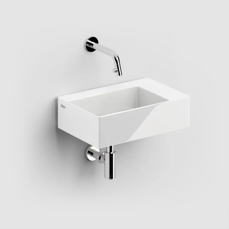 Hete Deal Clou - New Flush 2 Fontein, Met Afvoerplug, Zonder Kraangat, Glanzend Wit Keramiek