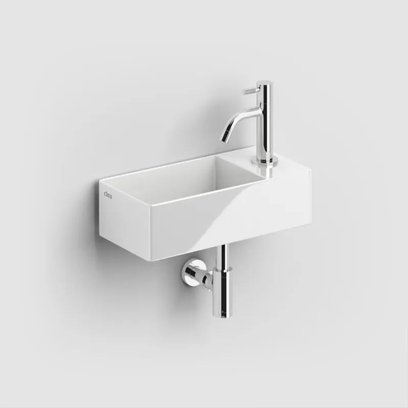 Clou - New Flush 3 Fontein Rechts, Met Kraangat En Afvoerset, Glanzend Wit Keramiek Nu Kopen