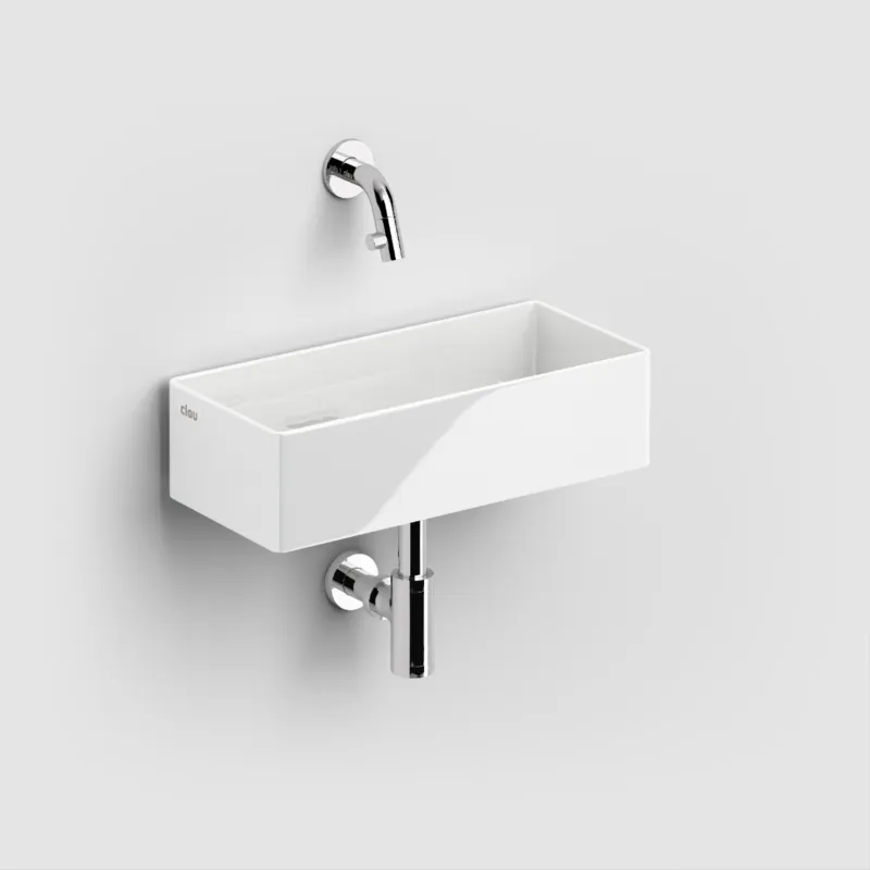 Clou - New Flush 3.1 Fontein, Met Afvoerplug, Zonder Kranenbank, Glanzend Wit Keramiek Laatste Kans
