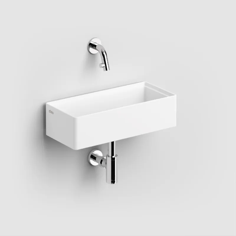 Op = Op Clou - New Flush 3.1 Fontein, Met Afvoerplug En Afvoerplaat, Zonder Kranenbank, Mat Wit Aluite