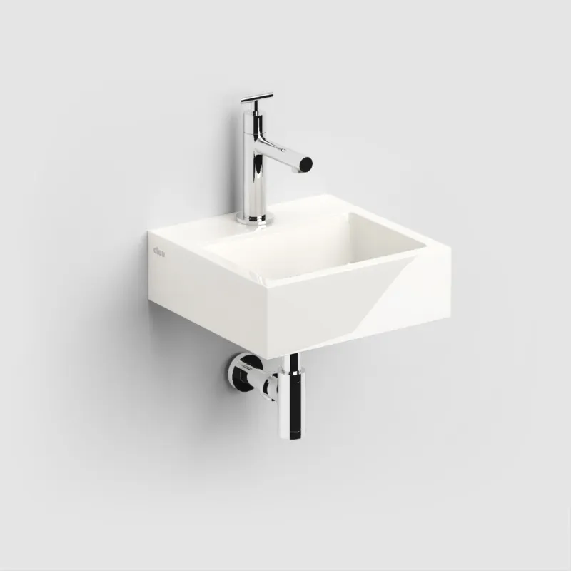 Clou - Flush 1 Fontein 28cm, Met Voorbewerkt Kraangat En Plug, Mineral Marmer Voordeelprijs