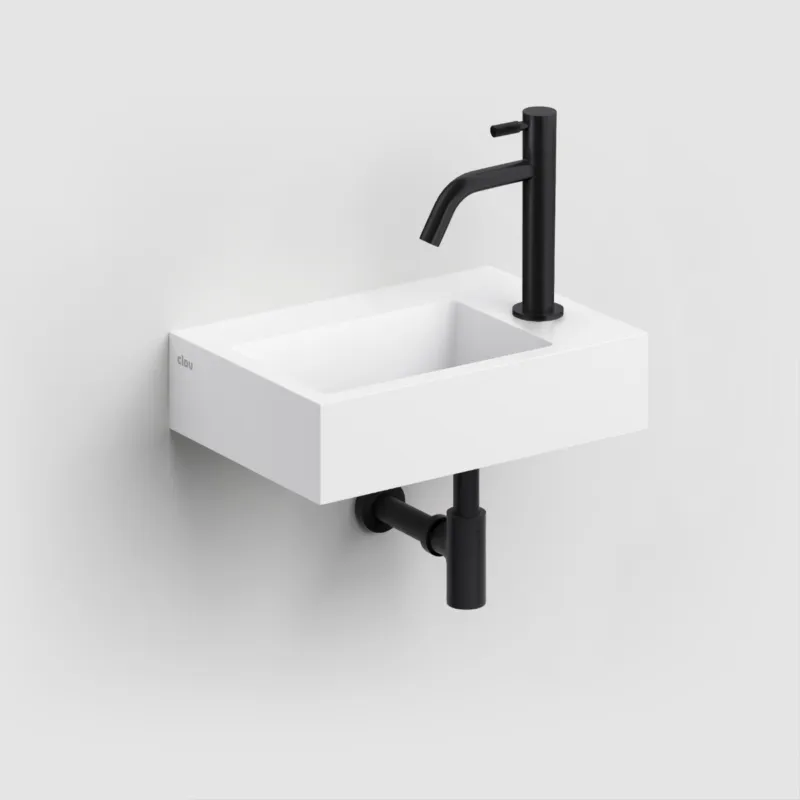 Flitsaanbieding Clou - Flush 2 Fontein 36cm, Met Voorbewerkt Kraangat, Met Afvoerplug, Mat Wit Aluite
