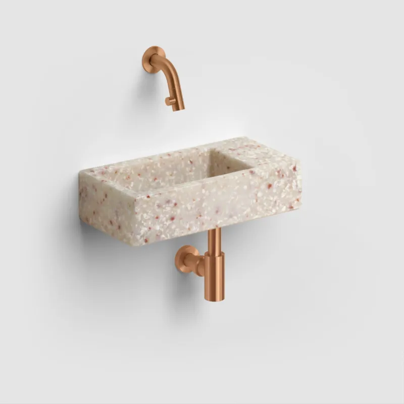 Clou - Ecorazzo Flush 3 Fontein 36cm, Rechts, Gerecycleerd, Terra Licht Pe Aanbieding