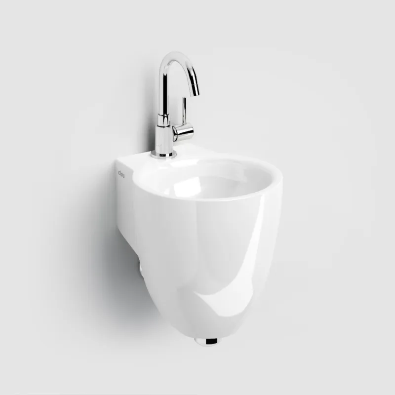 Clou - Flush Glanzend Wit Keramiek, Met Kraangat Koop Vandaag