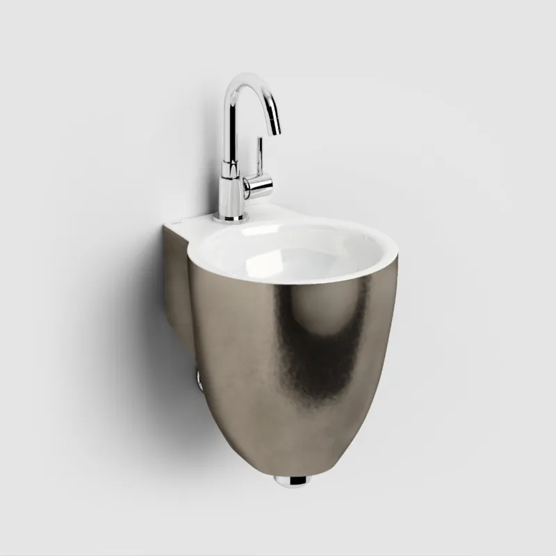 Clou - Flush Glanzend Platina/wit Keramiek, Met Kraangat Lage Prijs