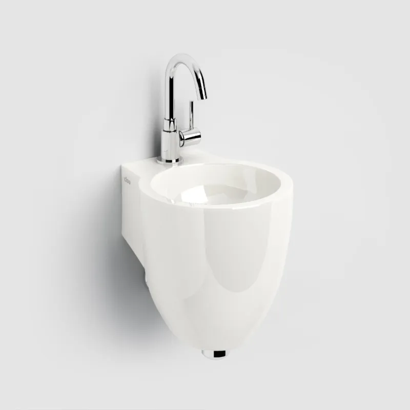 Clou - Flush Glanzend Wit Mineral Marmer, Met Voorbewerkt Kraangat Populair