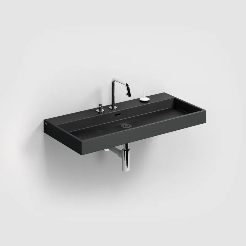 Favoriet Clou - Wash Me Mat Zwart Wastafel 90cm, Zonder Plug