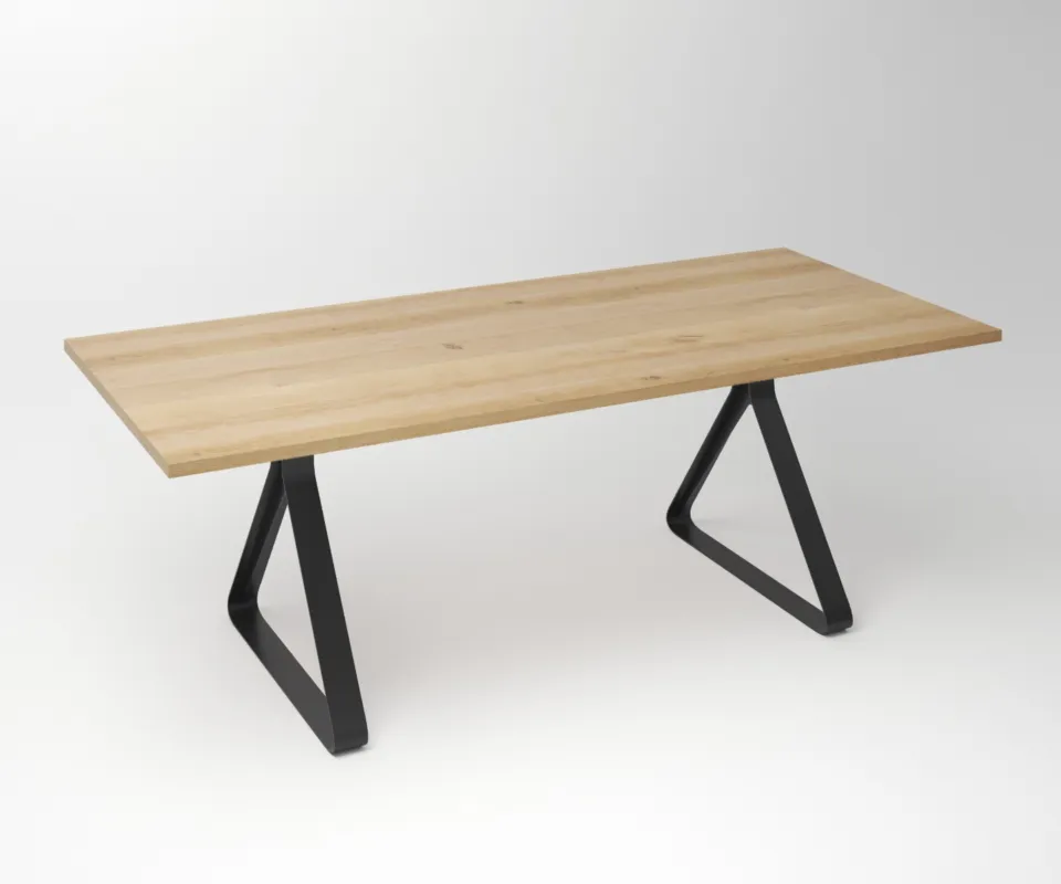 Voordeelprijs Eiken paneel 3 cm Tafelblad | Fantasie Driehoek Frame
